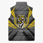 Richmond Tigers Australian Football Sleeveless Puffer Jacket Fierce Tiger Mascot - Bold Team Colors