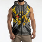 Richmond Tigers Australian Football Sleeveless Zip Hoodie Fierce Tiger Mascot - Bold Team Colors