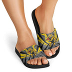 Richmond Tigers Australian Football Slide Sandals Fierce Tiger Mascot - Bold Team Colors