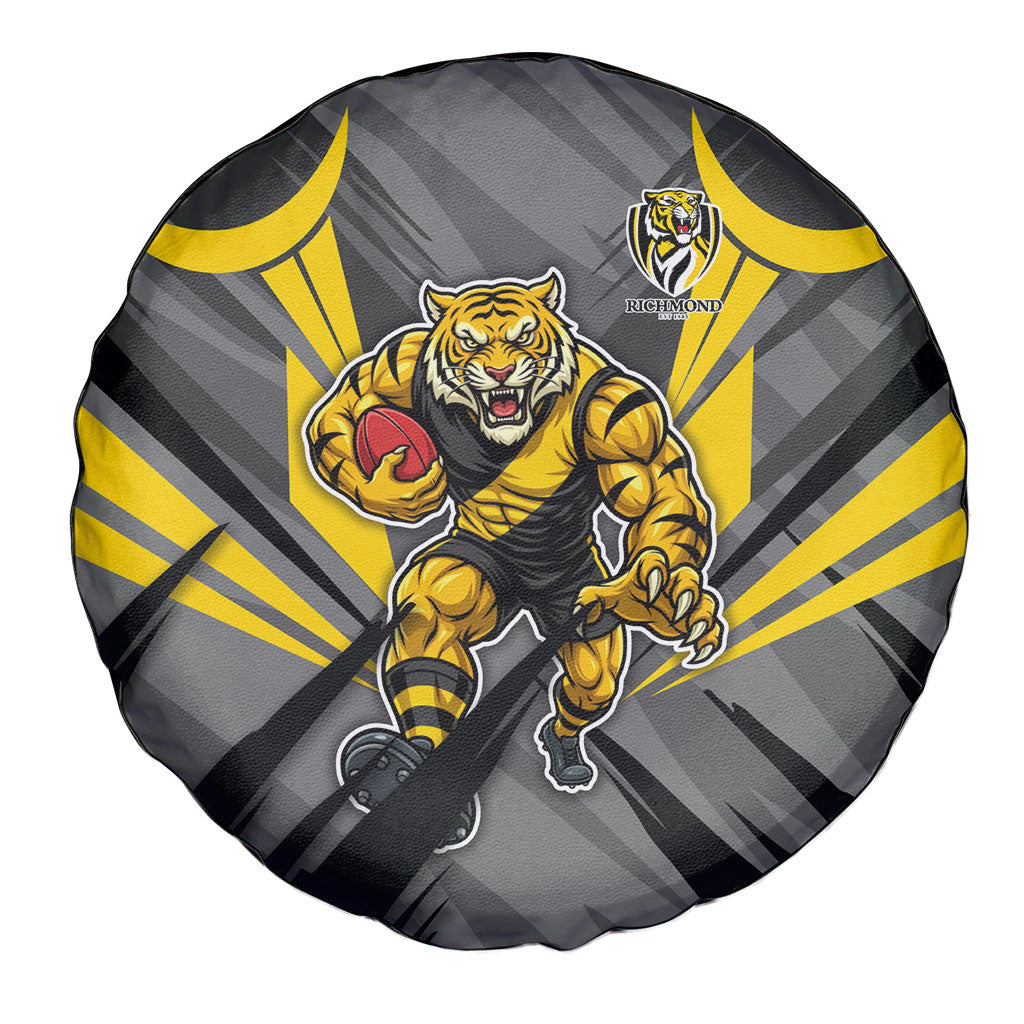 Richmond Tigers Australian Football Spare Tire Cover Fierce Tiger Mascot - Bold Team Colors