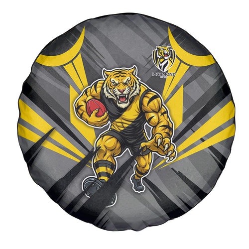 Richmond Tigers Australian Football Spare Tire Cover Fierce Tiger Mascot - Bold Team Colors