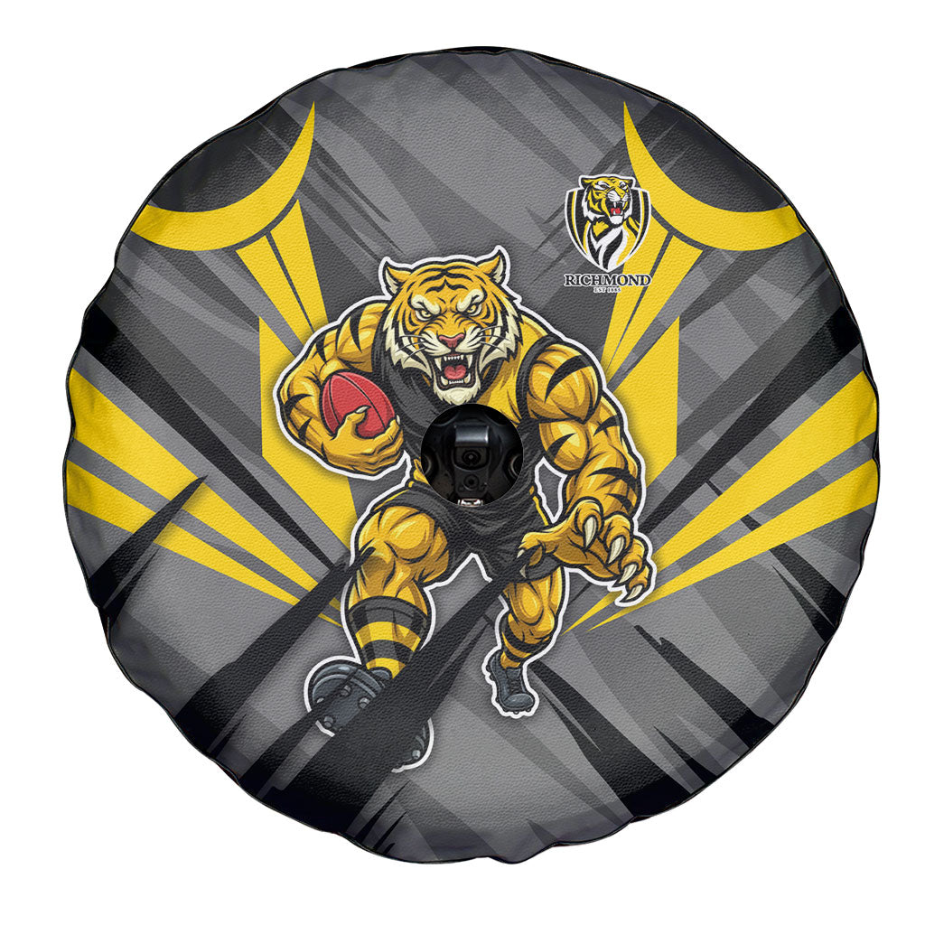 Richmond Tigers Australian Football Spare Tire Cover Fierce Tiger Mascot - Bold Team Colors