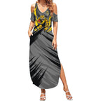 Richmond Tigers Australian Football Summer Maxi Dress Fierce Tiger Mascot - Bold Team Colors