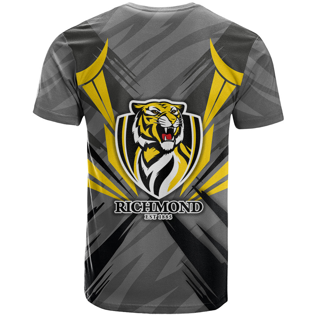 Richmond Tigers Australian Football T Shirt Fierce Tiger Mascot - Bold Team Colors
