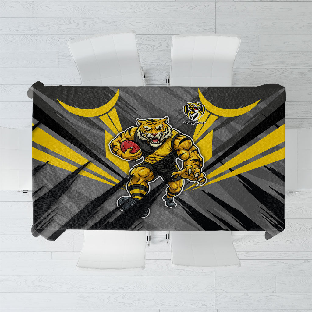 Richmond Tigers Australian Football Tablecloth Fierce Tiger Mascot - Bold Team Colors