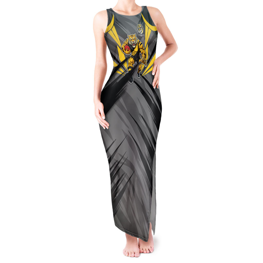 Richmond Tigers Australian Football Tank Maxi Dress Fierce Tiger Mascot - Bold Team Colors