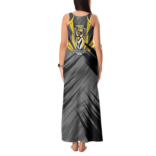 Richmond Tigers Australian Football Tank Maxi Dress Fierce Tiger Mascot - Bold Team Colors