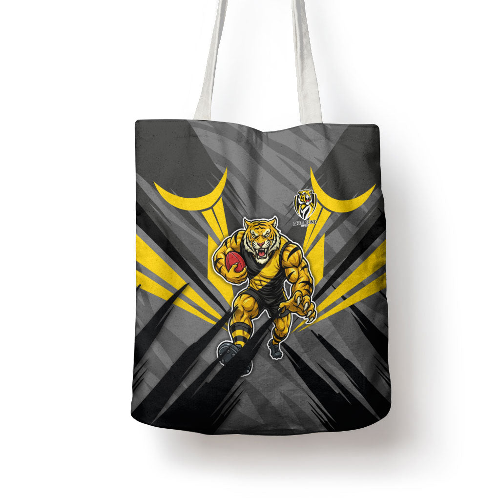 Richmond Tigers Australian Football Tote Bag Fierce Tiger Mascot - Bold Team Colors