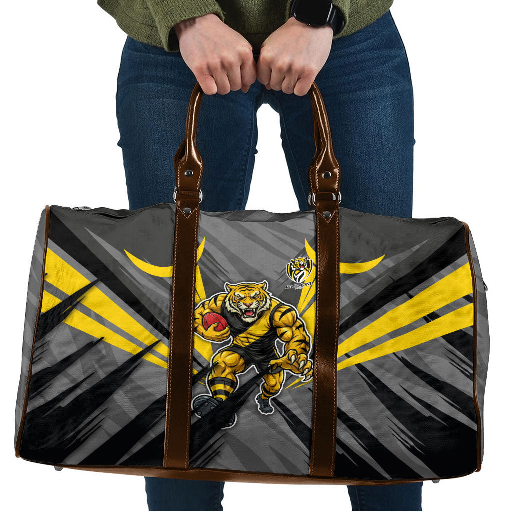 Richmond Tigers Australian Football Travel Bag Fierce Tiger Mascot - Bold Team Colors
