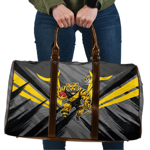 Richmond Tigers Australian Football Travel Bag Fierce Tiger Mascot - Bold Team Colors