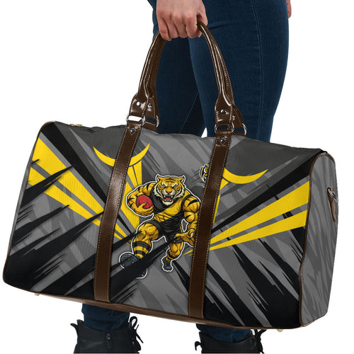 Richmond Tigers Australian Football Travel Bag Fierce Tiger Mascot - Bold Team Colors