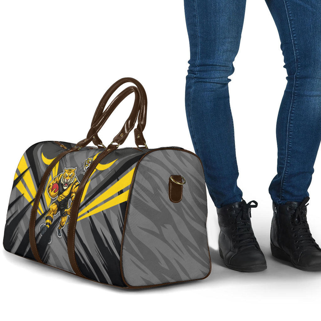 Richmond Tigers Australian Football Travel Bag Fierce Tiger Mascot - Bold Team Colors