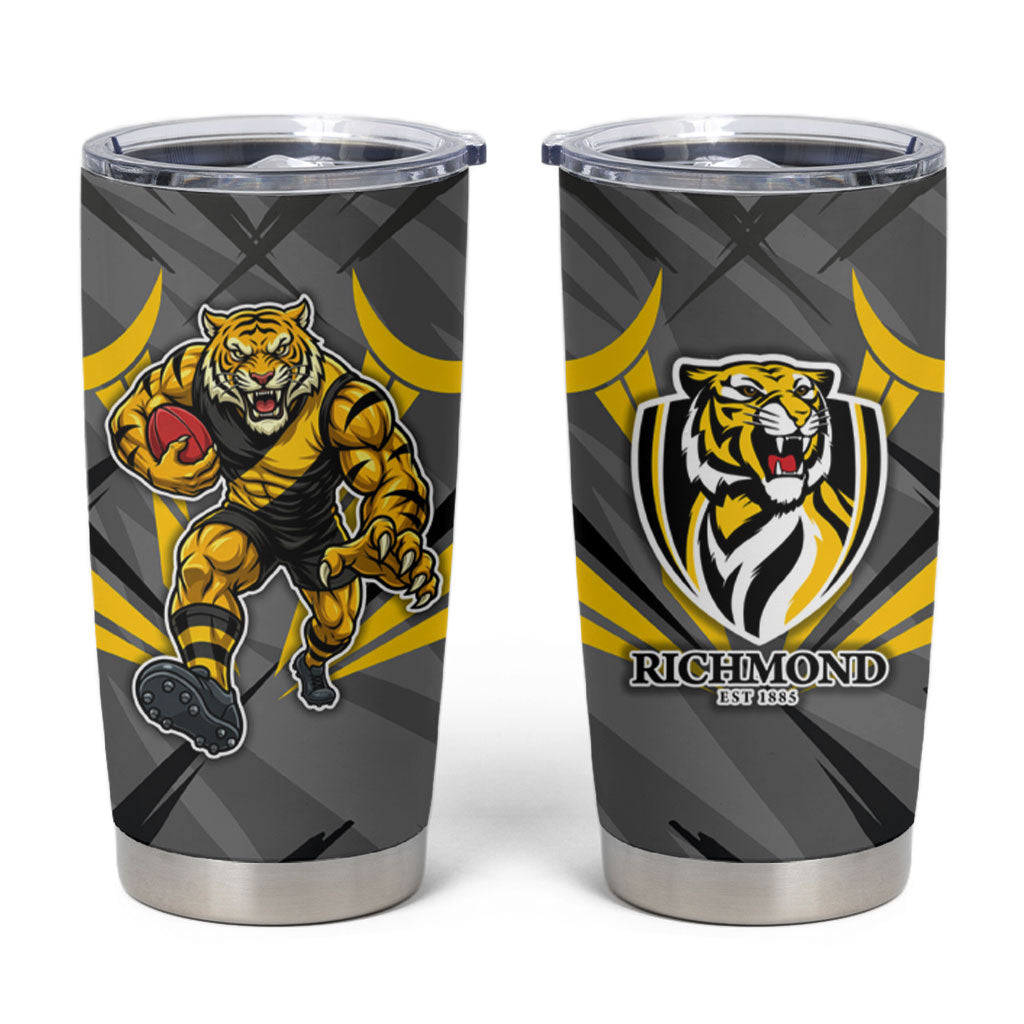 Richmond Tigers Australian Football Tumbler Cup Fierce Tiger Mascot - Bold Team Colors