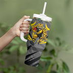 Richmond Tigers Australian Football Tumbler With Handle Fierce Tiger Mascot - Bold Team Colors