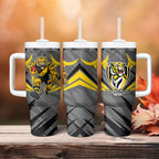Richmond Tigers Australian Football Tumbler With Handle Fierce Tiger Mascot - Bold Team Colors