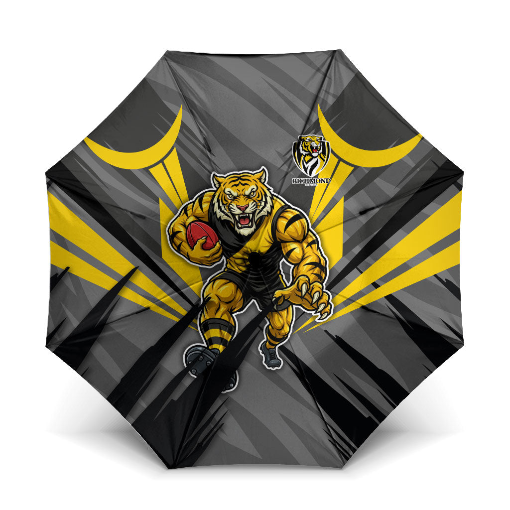 Richmond Tigers Australian Football Umbrella Fierce Tiger Mascot - Bold Team Colors