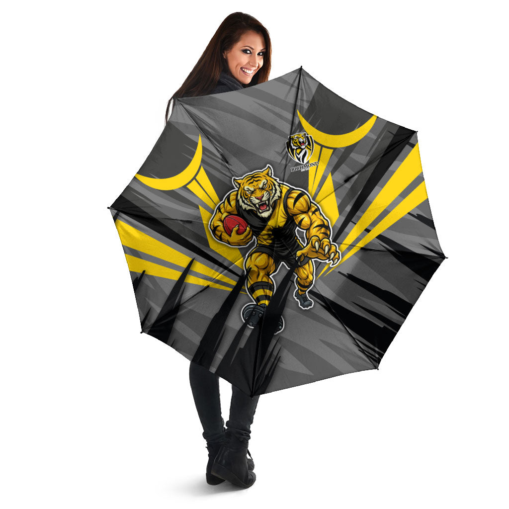 Richmond Tigers Australian Football Umbrella Fierce Tiger Mascot - Bold Team Colors