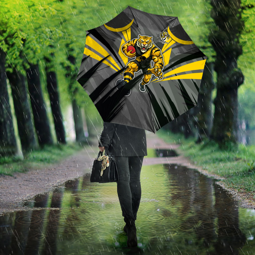 Richmond Tigers Australian Football Umbrella Fierce Tiger Mascot - Bold Team Colors