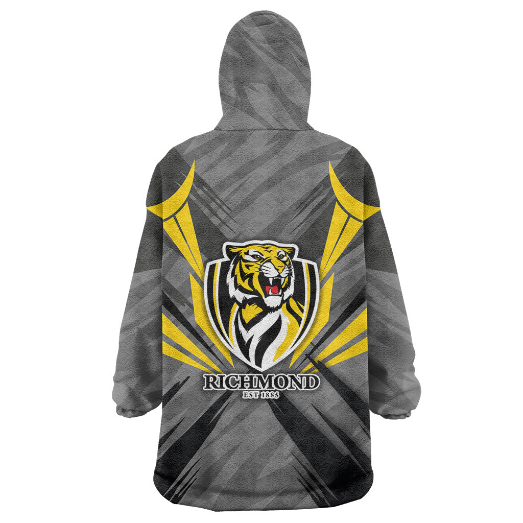 Richmond Tigers Australian Football Wearable Blanket Hoodie Fierce Tiger Mascot - Bold Team Colors