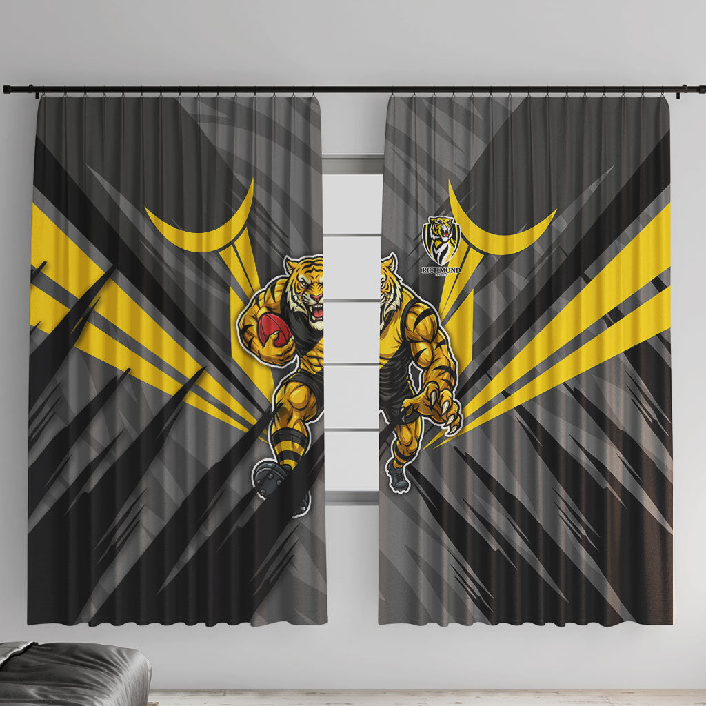 Richmond Tigers Australian Football Window Curtain Fierce Tiger Mascot - Bold Team Colors