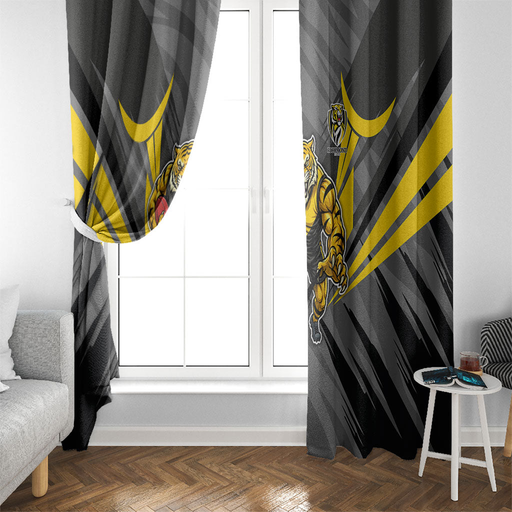 Richmond Tigers Australian Football Window Curtain Fierce Tiger Mascot - Bold Team Colors
