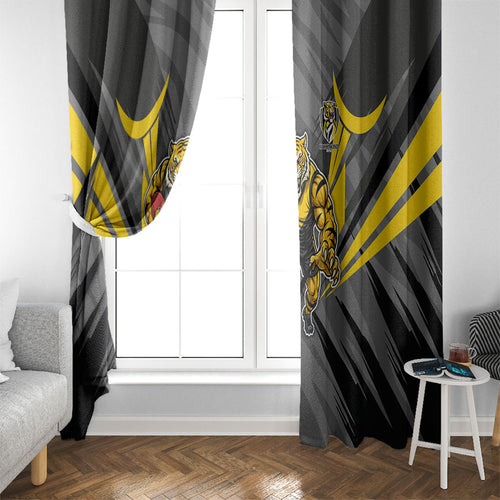 Richmond Tigers Australian Football Window Curtain Fierce Tiger Mascot - Bold Team Colors