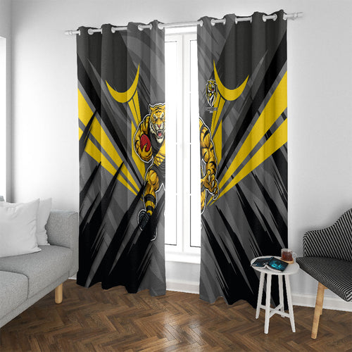 Richmond Tigers Australian Football Window Curtain Fierce Tiger Mascot - Bold Team Colors