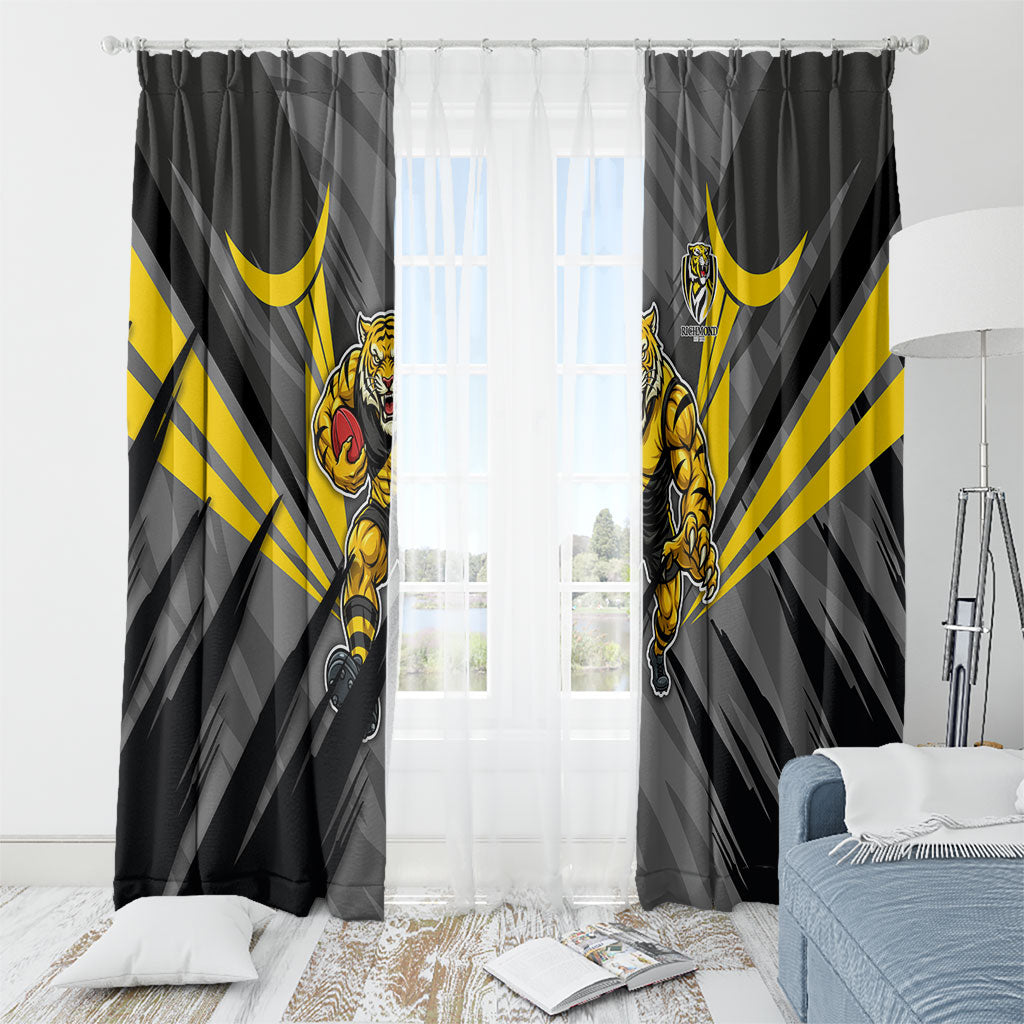 Richmond Tigers Australian Football Window Curtain Fierce Tiger Mascot - Bold Team Colors