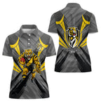 Richmond Tigers Australian Football Women Polo Shirt Fierce Tiger Mascot - Bold Team Colors