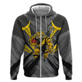 Richmond Tigers Australian Football Zip Hoodie Fierce Tiger Mascot - Bold Team Colors