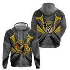 Richmond Tigers Australian Football Zip Hoodie Fierce Tiger Mascot - Bold Team Colors