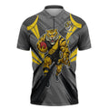 Richmond Tigers Australian Football Zipper Polo Shirt Fierce Tiger Mascot - Bold Team Colors