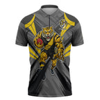 Richmond Tigers Australian Football Zipper Polo Shirt Fierce Tiger Mascot - Bold Team Colors
