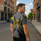 Richmond Tigers Australian Football Zipper Polo Shirt Fierce Tiger Mascot - Bold Team Colors