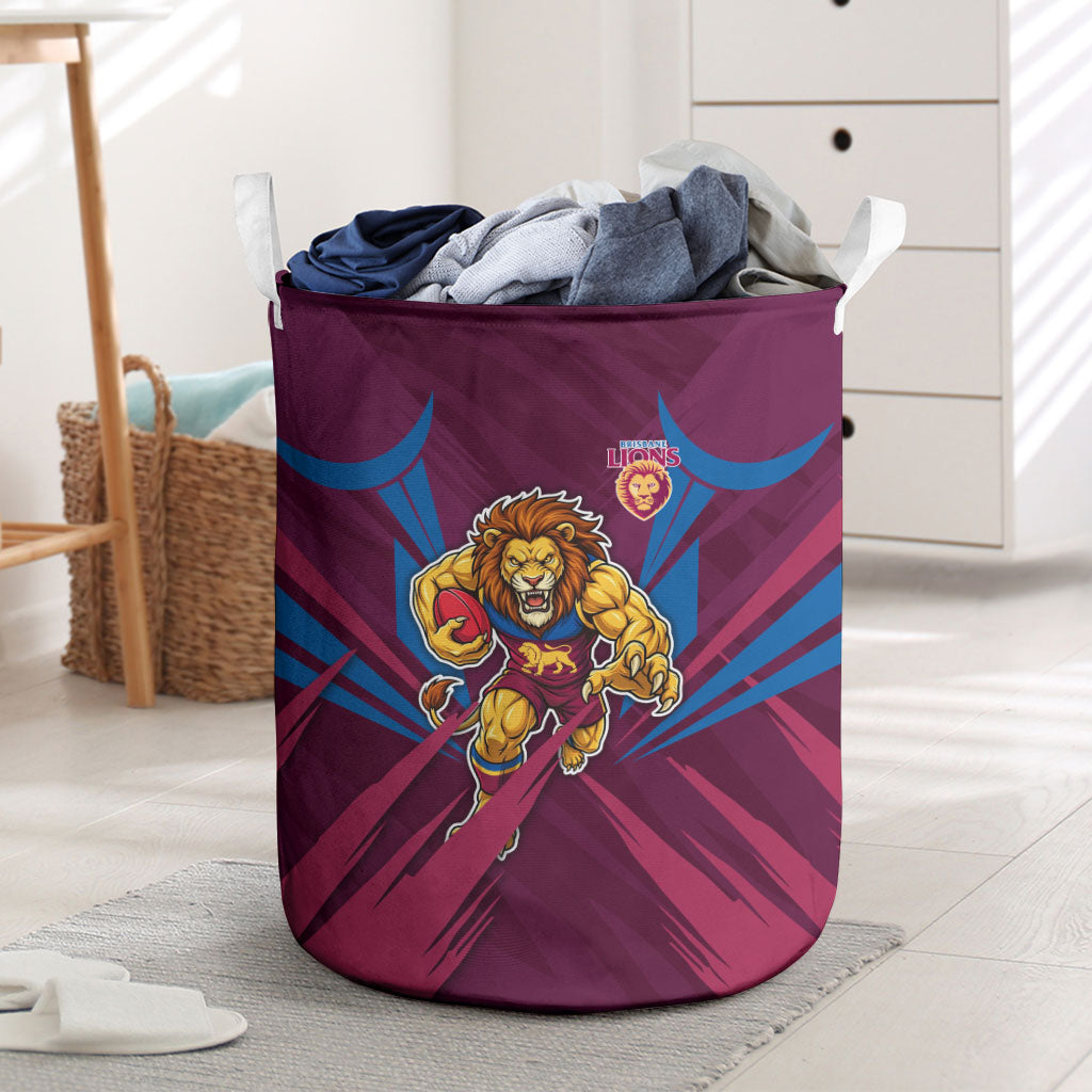 Brisbane Lions Australian Football Laundry Basket Powerful Lion Mascot - Bold Team Colors