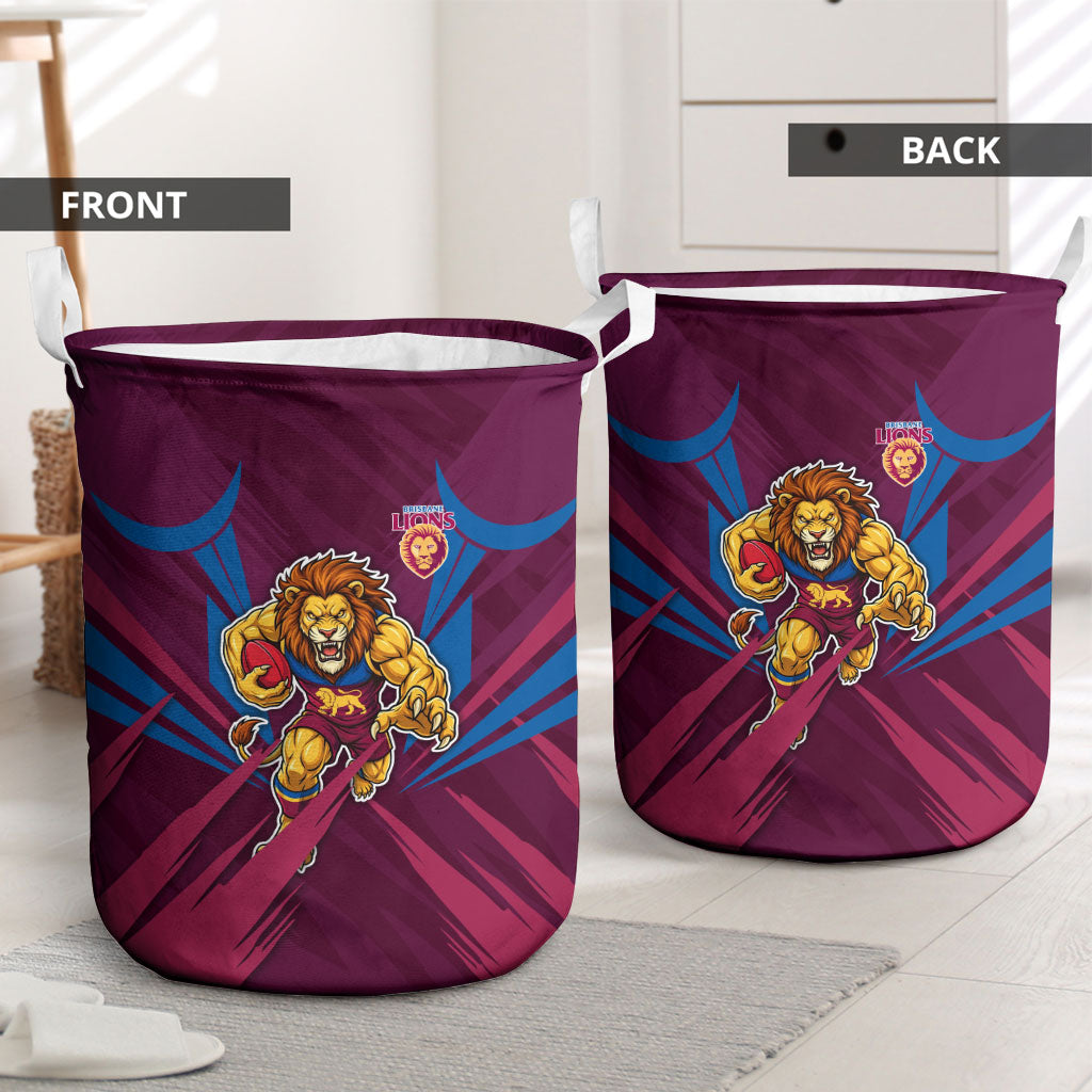 Brisbane Lions Australian Football Laundry Basket Powerful Lion Mascot - Bold Team Colors