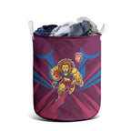 Brisbane Lions Australian Football Laundry Basket Powerful Lion Mascot - Bold Team Colors