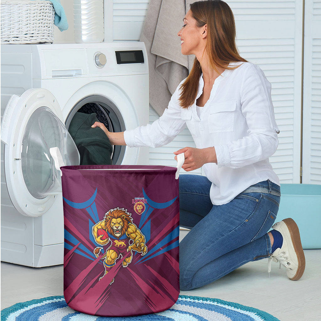 Brisbane Lions Australian Football Laundry Basket Powerful Lion Mascot - Bold Team Colors