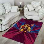 Brisbane Lions Australian Football Area Rug Powerful Lion Mascot - Bold Team Colors