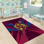 Brisbane Lions Australian Football Area Rug Powerful Lion Mascot - Bold Team Colors