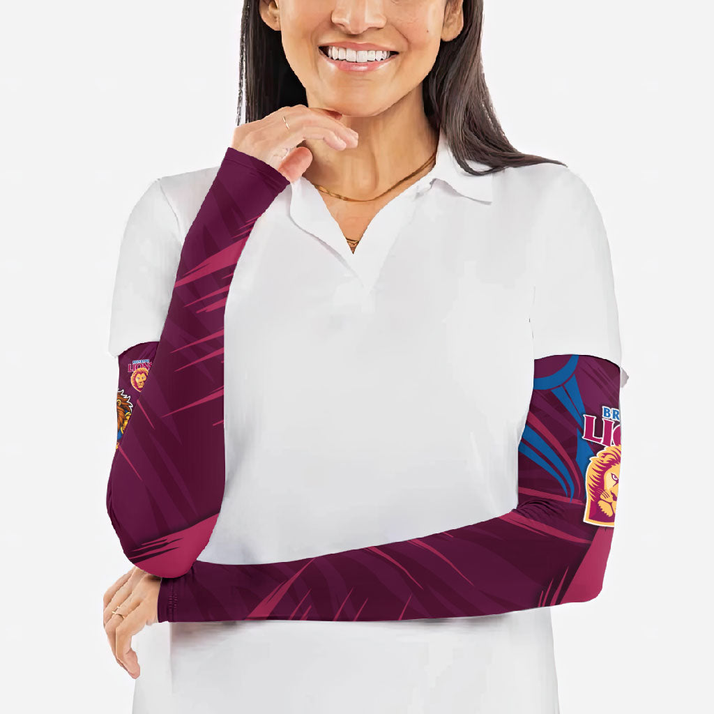 Brisbane Lions Australian Football Arm Sleeves Powerful Lion Mascot - Bold Team Colors