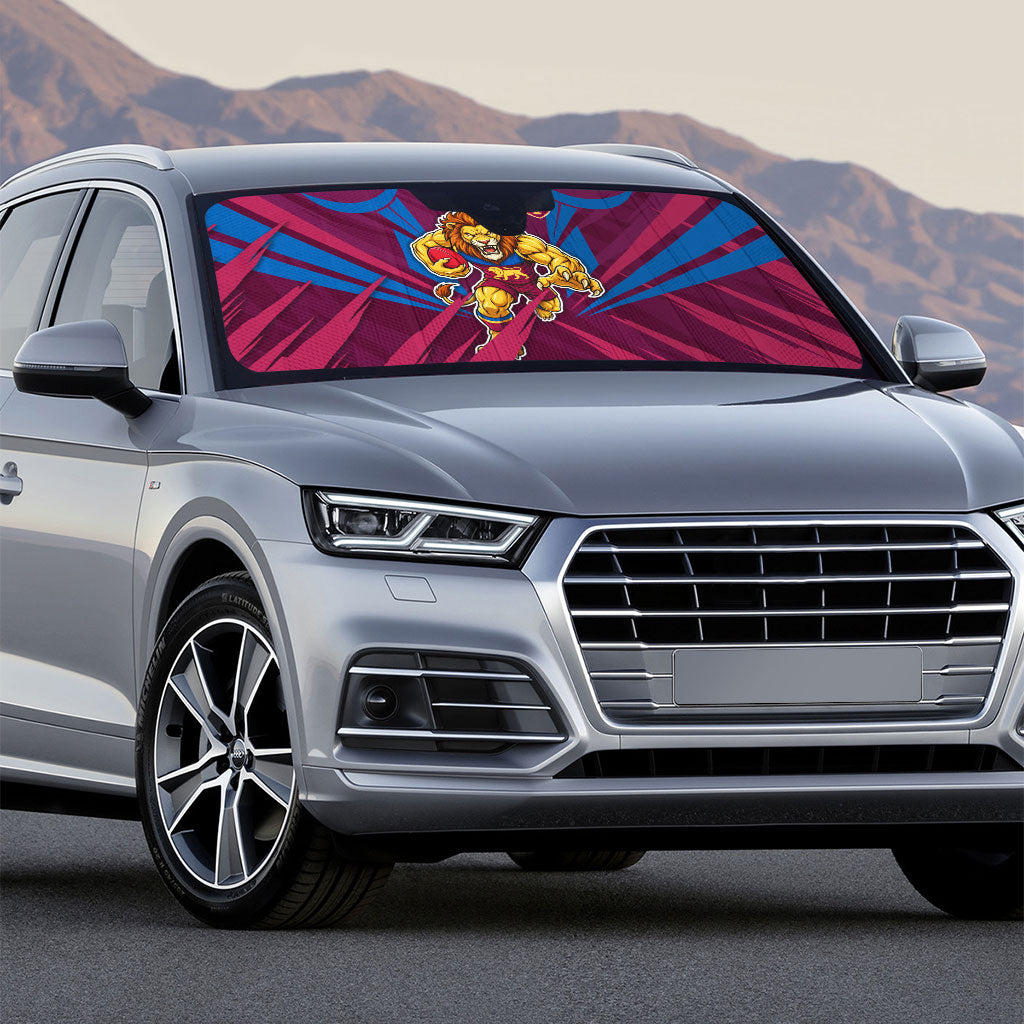 Brisbane Lions Australian Football Auto Sun Shade Powerful Lion Mascot - Bold Team Colors