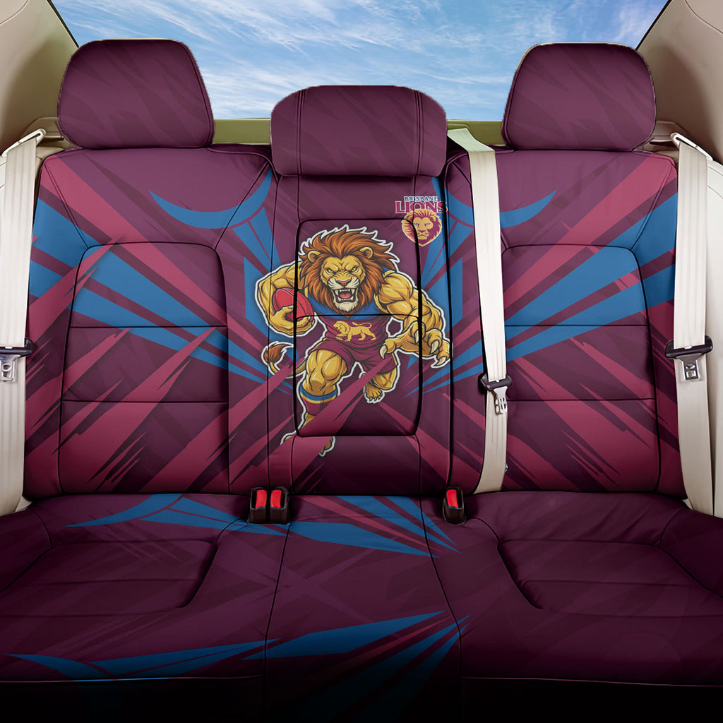 Brisbane Lions Australian Football Back Car Seat Cover Powerful Lion Mascot - Bold Team Colors