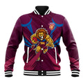 Brisbane Lions Australian Football Baseball Jacket Powerful Lion Mascot - Bold Team Colors