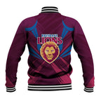 Brisbane Lions Australian Football Baseball Jacket Powerful Lion Mascot - Bold Team Colors
