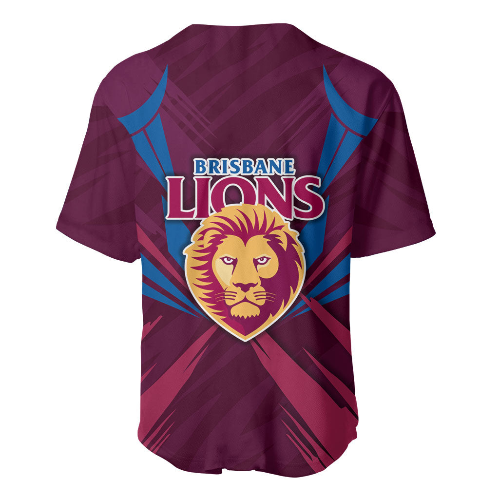 Brisbane Lions Australian Football Baseball Jersey Powerful Lion Mascot - Bold Team Colors
