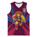 Brisbane Lions Australian Football Basketball Jersey Powerful Lion Mascot - Bold Team Colors
