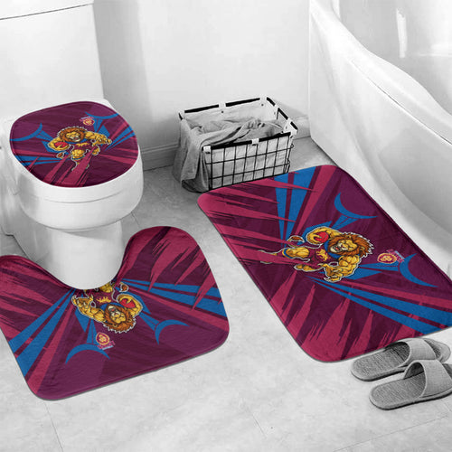 Brisbane Lions Australian Football Bathroom Set Powerful Lion Mascot - Bold Team Colors