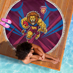 Brisbane Lions Australian Football Beach Blanket Powerful Lion Mascot - Bold Team Colors