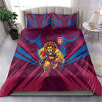 Brisbane Lions Australian Football Bedding Set Powerful Lion Mascot - Bold Team Colors